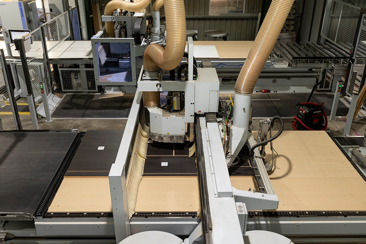 HOMAG CNC nesting machine cutting cabinet components